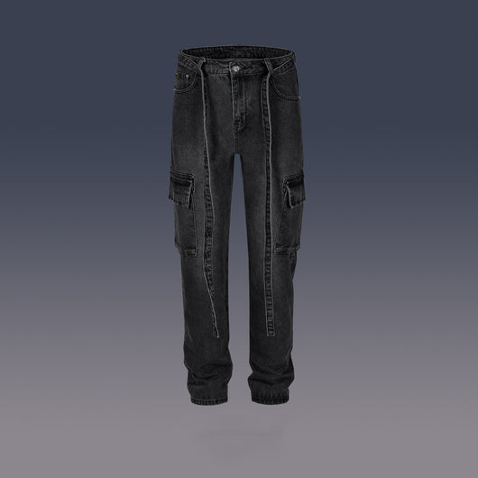 Pantalones Casual Multibolsillos con Diseño Desgastado - Image 8