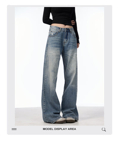 Jeans Vintage Rotos de Cintura Alta para Mujer - Azul Clásico - Image 9