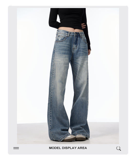 Jeans Vintage Rotos de Cintura Alta para Mujer - Azul Clásico - Image 9