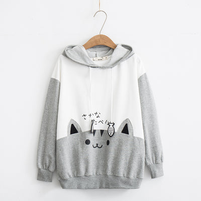 Sudadera con Capucha Estampado Gato Mori Kawaii para Mujer - Image 6