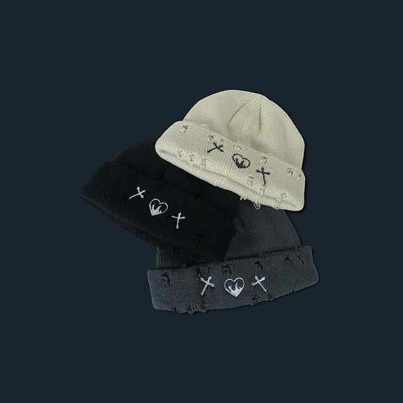 Gorro de Lana con Bordado Calado Versátil para Mujer