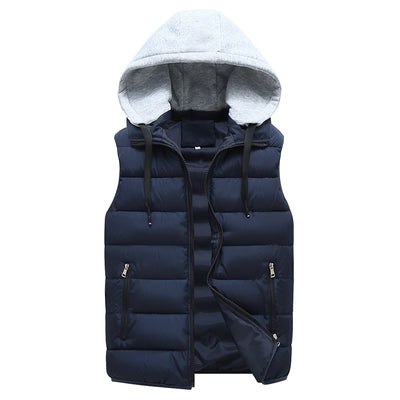 Chaleco Abrigo Invierno Hombre Corte Amplio con Capucha - Image 5