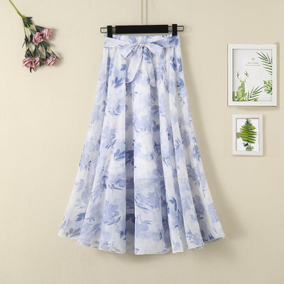Falda Media Cintura Alta Primavera Verano - Diseño Ondulado Moderno - Image 7