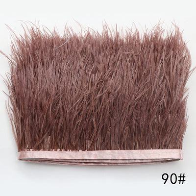 Cinturón Tejido de Color Sólido con Encaje de Plumas de Avestruz - Image 38