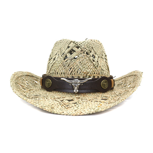 Sombrero Vaquero Tejido a Mano para Mujer - Estilo Western Auténtico