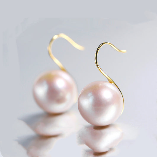 Aretes de Gancho con Perla de Agua Dulce Brillo Lunar - Image 5