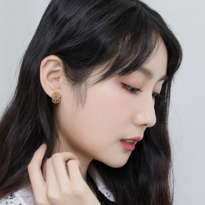 Aretes Chapados en Plata S925 y Oro 9K para Mujer