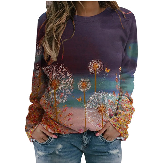Blusa Casual de Manga Larga Estampada en Terciopelo para Tallas Grandes - Image 6