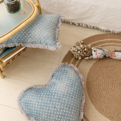 Funda de Almohada Jacquard con Franja de Denim - Image 4