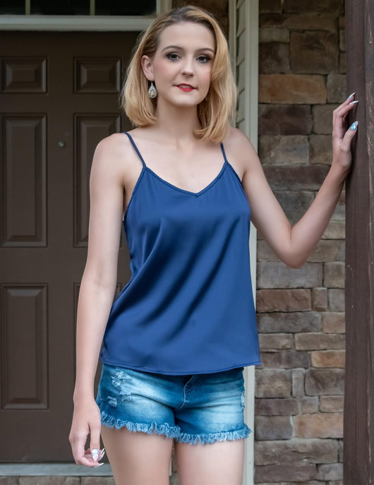 Blusa Tipo Tank Top de Seda con Tirantes Ajustables para Mujer - Image 24