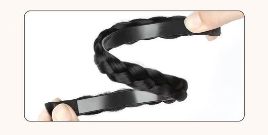 Peluca con Flequillo y Trenzas Retorcidas - Banda Integrada - Image 17