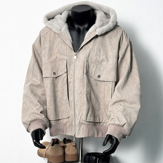 Chaqueta Acolchada de Algodón con Textura Mármol - Estilo Retro para Invierno - Image 4