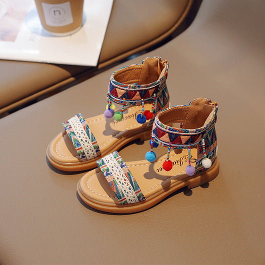 Sandalias de Vacaciones Étnicas y Estilo Internacional para Niñas - Image 3