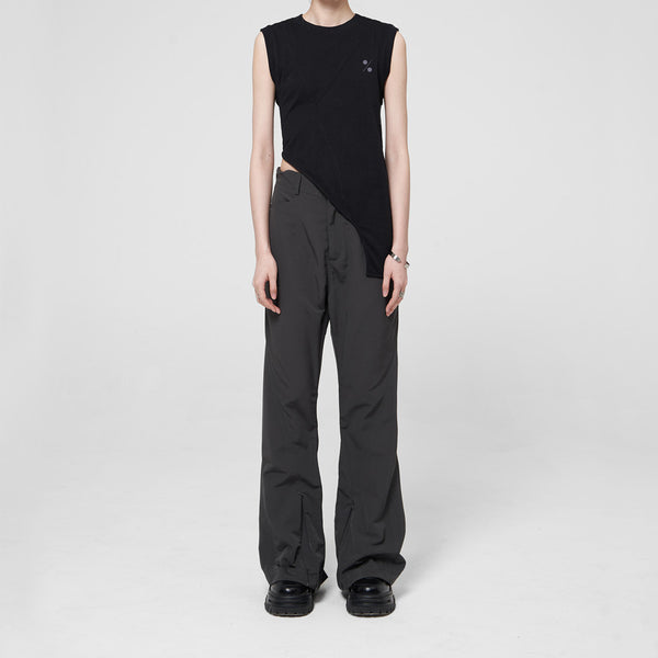 Pantalones Flare con Cierre Lineal para Mujer - Diseño Versátil Unisex