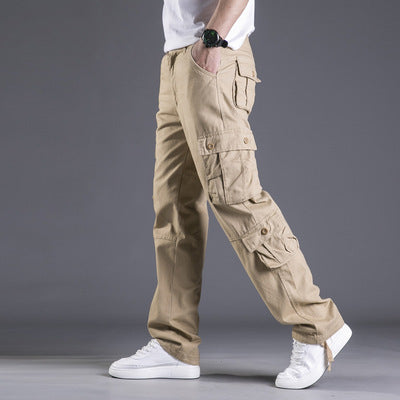 Pantalones Cargo Sueltos de Algodón con Múltiples Bolsillos - Camuflaje Hombre Talla Grande - Image 14