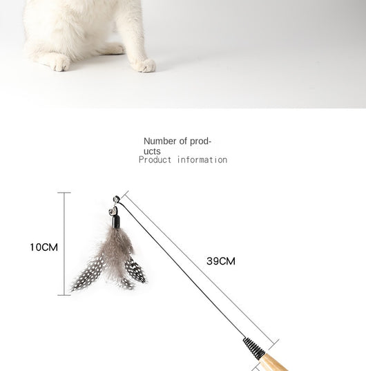 Juguete Interactivo para Gatos con Plumas y Campana - Cabezal Reemplazable - Image 8