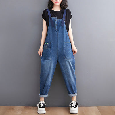 Overol Denim Suelto Retro Casual para Mujer - Image 8