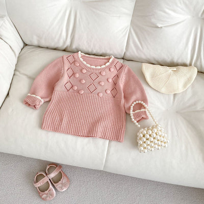 Conjunto de Suéter y Shorts para Bebé Niña 0-3 Años - Diseño Artesanal con Detalles Festoneados - Image 12