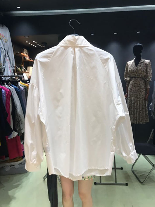 Camisa Suelta de Lino para Mujer con Cuello Solapa - Image 7