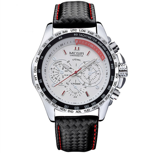 Reloj Cronógrafo Multifuncional de Acero Luminoso con Movimiento de Cuarzo - Image 2
