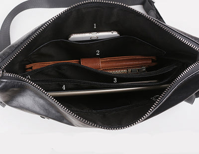 Bolsa Bandolera de Cuero Genuino para Hombre - Estilo Casual y Minimalista - Image 11