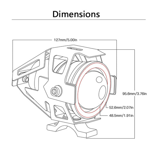 Faros Auxiliares LED U5 de Alta Potencia para Moto - Image 10