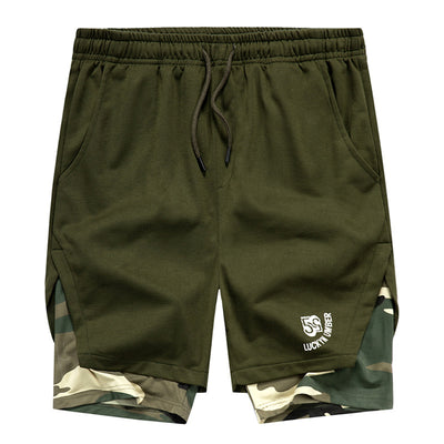 Shorts Camuflaje Hombre con Diseño Contrastante de Dos Piezas - Image 3