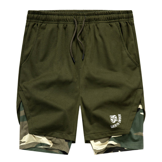 Shorts Camuflaje Hombre con Diseño Contrastante de Dos Piezas - Image 3