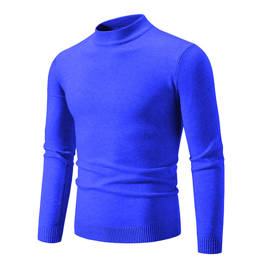 Suéter Cuello Redondo Hombre Invierno Ajustado Color Sólido - Image 13