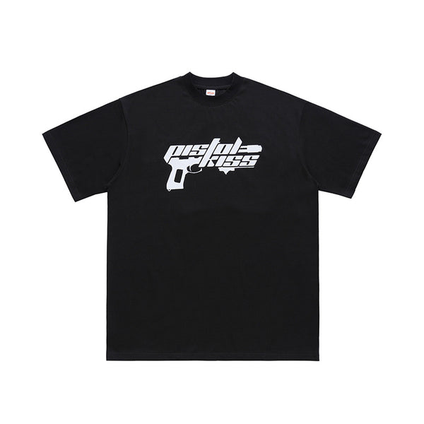 Camiseta Hip Hop Rock Suelta Manga Corta con Diseño Estampado para Hombre