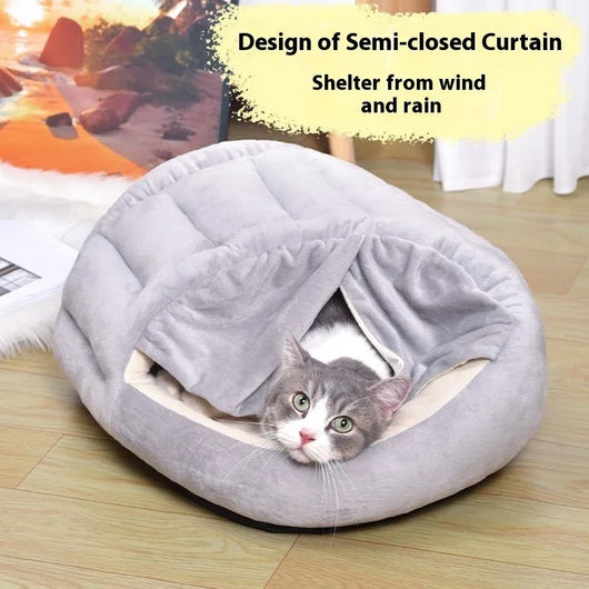 Cama Térmica Felina Cerrada con Cortina - Nido de Invierno Premium - Image 6