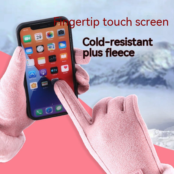 Guantes de Equitación Gamuza con Forro Polar Acolchado
