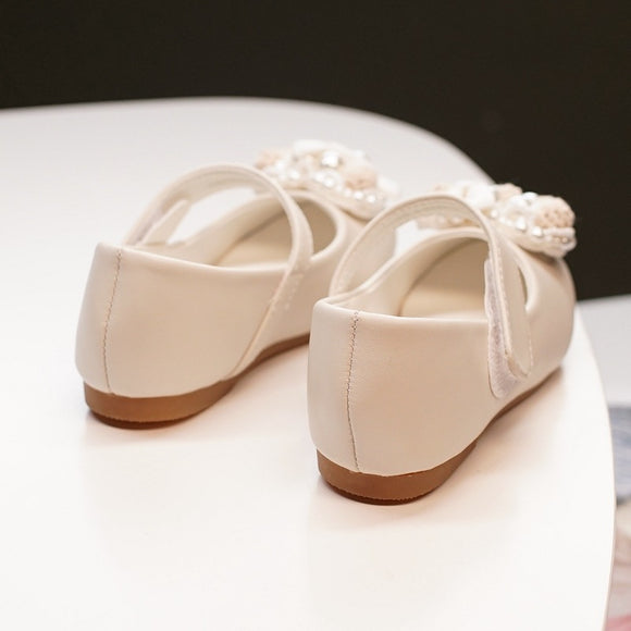 Sapatilhas de Princesa com Brilhos e Flores de Pérola para Meninas