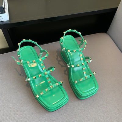 Sandalias Romanas con Cuña y Punta Cuadrada - Image 16