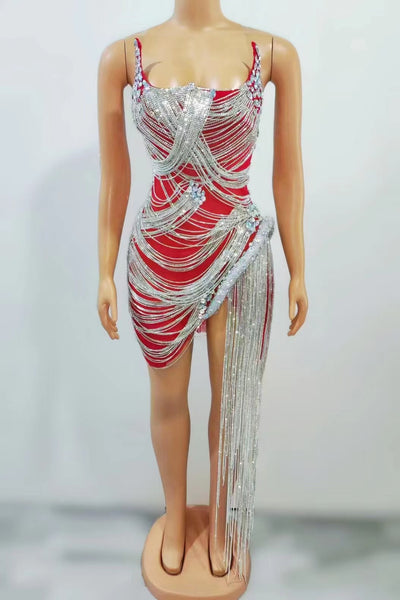 Vestido de Fiesta Elegante con Borlas de Cristal para Sesión Fotográfica de Cumpleaños - Image 8