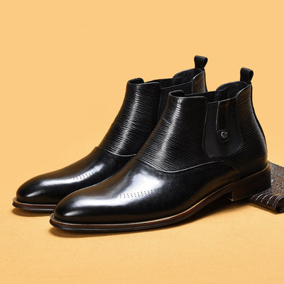 Botas de Cuero Retro para Invierno - Estilo Clásico Alto