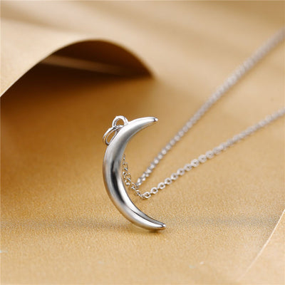Collar de Plata 925 Diseño Luna con Baño de Oro - Image 4