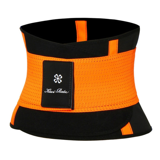 Black and yellow neoprene fitness belt with a perforated texture and a 'Kiwi Rata' logo patch. - Image 19