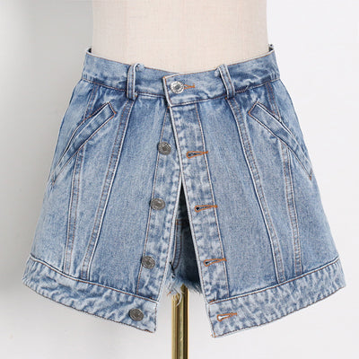 Jeans Talle Alto Monocromático con Paneles - Image 7