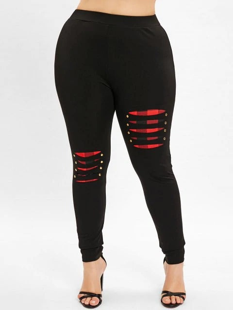 Leggins Casuales con Costuras Contrastadas y Detalles Remachados - Image 7