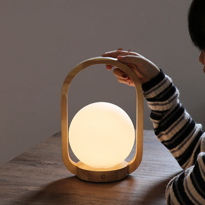 Lámpara de Mesa Táctil Regulable para Dormitorio con Pantalla de Vidrio - Image 4
