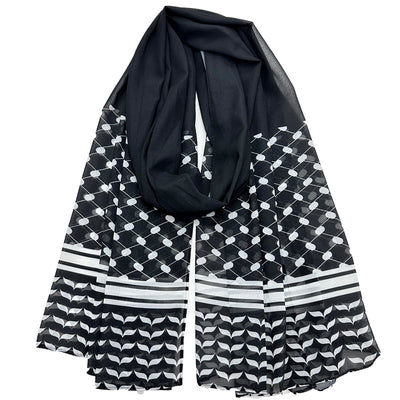 Pañuelo Largo de Gasa Perlada con Estampado Liso - Hijab Versátil para Mujer - Image 9
