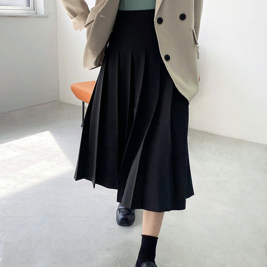 Falda Plisada Retro Francesa para Mujer Primavera