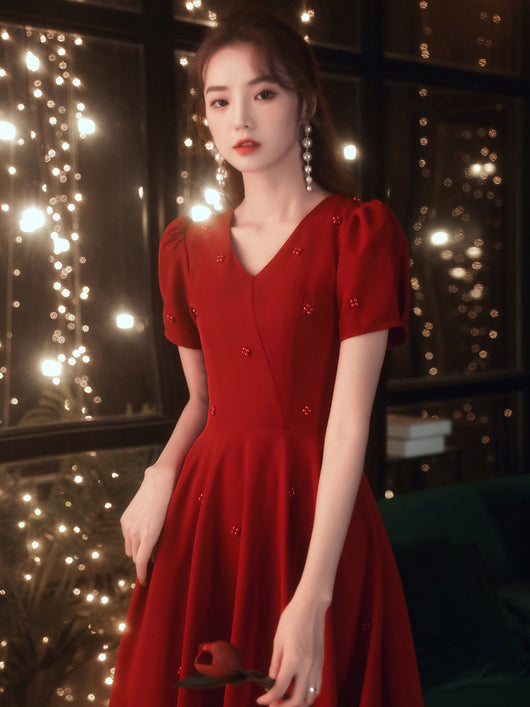 Vestido Rojo Elegante con Espalda Descubierta para Mujer - Image 14
