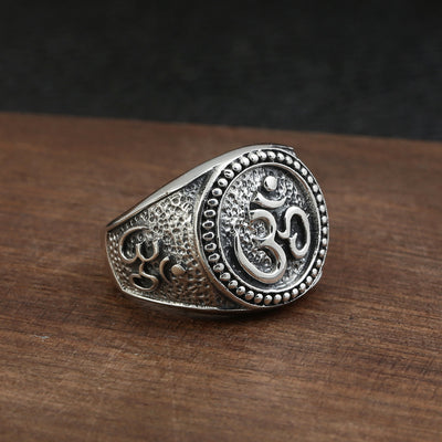 Anillo de Plata Esterlina S925 Vintage con Sánscrito Antiguo - Image 5