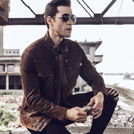 Chaqueta Casual de Cuero y Algodón para Hombre - Image 4