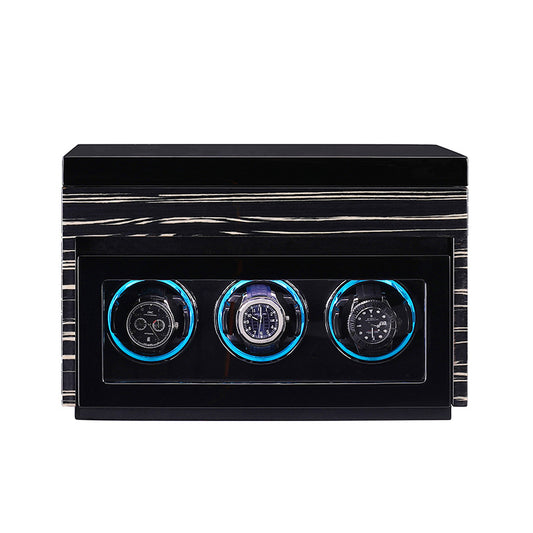 Caja Relojera con Motor Automático y Luz LED Ambiental