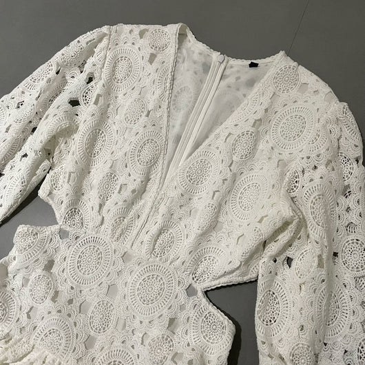 Vestido Elegante con Encaje Calado y Escote en V para Mujer - Image 22