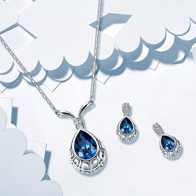 Aretes de Aleación con Circonita Azul - Diseño Elegante y Moderno - Image 5