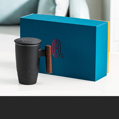 Taza Térmica de Cerámica Esmerilada con Separador de Té y Tapa - Image 9